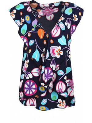 Selen V Yaka Emprime Lacivert Kadın Bluz 23YSL8563