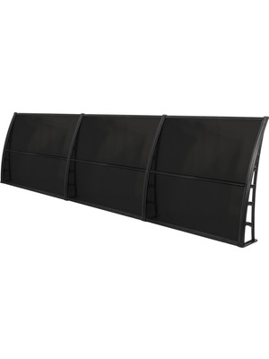 Gardenplast Lupın Kapı Pencere Üstü Pratik Sundurma 105X360 - Siyah