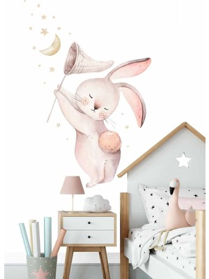 Kt Grup Minik Tavşan Ay ve Yıldızlar Duvar Sticker Seti