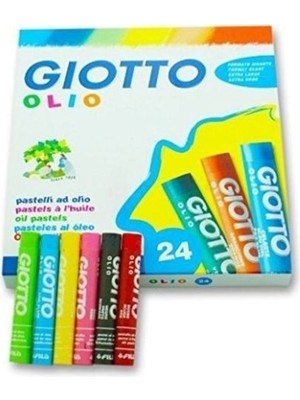Giotto Olio 24 Renk Yağlı Pastel Boya Silindir Karton Kutu Sanat İçin Uygun