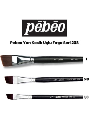 Pebeo 208 Seri Yan Kesik Uçlu Fırça Seti Sanatsal Malzemeler İçin Özel Tasarım