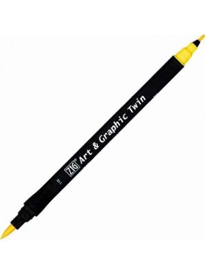 Zig Art & Graphic Twin Tut-80 Fırça Uçlu Marker Mid Yellow 110