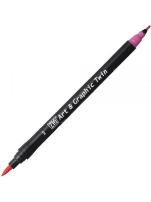 Zig Art & Graphic Twin Tut-80 Fırça Uçlu Marker Pink 020