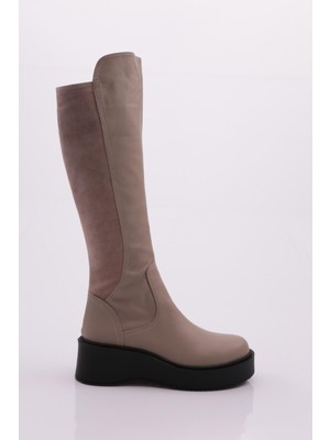 DGN 22535-22K Kadin Kalin Taban Fermuarli Knee High Çizme