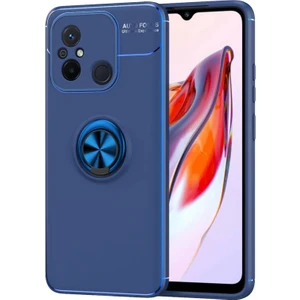 Kip GSM Xiaomi Redmi 12C Kılıf Metal Yüzüklü Standlı Yumuşak Ravel Silikon Kapak