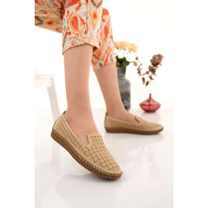 Ortopedik Ped Lazerli Krem Kadın Ayakkabı