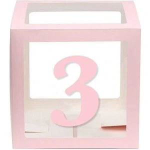 Şeffaf Kutu Rakam Pembe 3