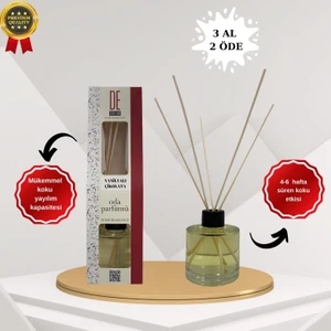 De Parfum Vanilyalı Çikolata Kokulu Dekoratif 120 Ml Bambu Çubuklu Oda Kokusu