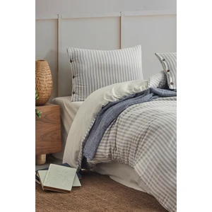 Easy Boho Mavi Çift Kişilik Yıkamalı Iplik Boya Nevresim Takımı