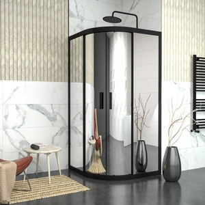 Tekno Duşakabin Black Orion 6 mm Reflekte Cam Oval Duşakabin