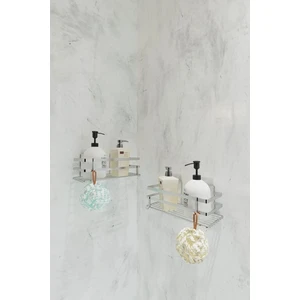 Suntel Banyo ve Mutfak Aksesuarları Yapışkanlı Kancalı 2 Adet Set Banyo Rafı SB04SY