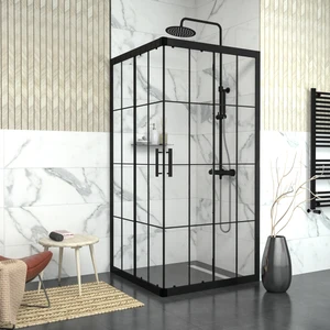 Tekno Duşakabin Black Vega 6 mm Karolajlı Kare Duşakabin