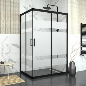 Tekno Duşakabin Black Rigel 6 mm Kumlamalı Cam Dikdörtgen Duşakabin