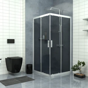 Tekno Duşakabin Silver Vega 6 mm Füme Cam Kare Duşakabin