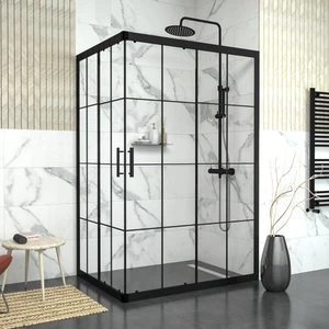 Tekno Duşakabin Black Rigel 6 mm Karolajlı Dikdörtgen Duşakabin