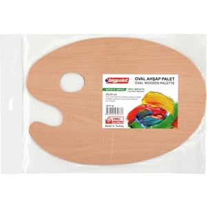 Ahşap Sanatsal Oval Resim Paleti 40CM (40CM x 30CM)