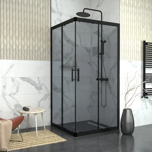 Tekno Duşakabin Black Vega 6 mm Füme Cam Kare Duşakabin