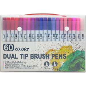 Çift Taraflı Brushpen 60’lı Marker Kalem Seti Bullet Jurnal Mandala Eskiz Boyama Seti