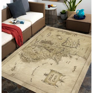 Yüzüklerin Efendisi Orta Dünya Haritası Halısı Dijital Baskılı Kaydırmaz Tabanlı Yıkanabilir Halı