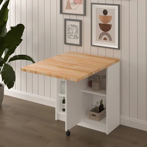 Asra Trend Masif Ahşap Tablalı Katlanır Masa - Çalışma Yemek Mutfak Masası Asra Trend Km-26 Çam