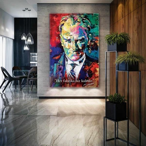 SML Tablo Mustafa Kemal Atatürk Her Fabrika Bir Kaledir Imzalı Dekor