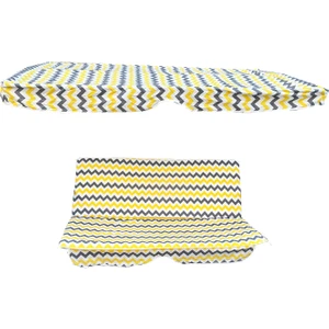 Vip Home Concept Salıncak Minder Seti Tenteli Salıncak Minder Seti 2 Kişilik Süngerli Sarı Gri Zikzak