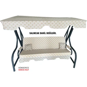 Vip Home Concept Süngersiz Tenteli Salıncak Kumaş Seti 3 Kişilik 162X48 cm Krem Zincir