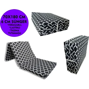 Katlanır Süngerli Mınder 70 x 180 x 6 cm Büyük Karaçatı Minder Fermuarlı