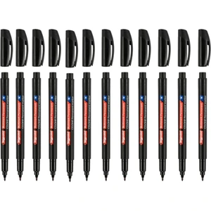 Permanent Marker (Asetat) Kalem M 1,0 Siyah (Black) 12'li Set