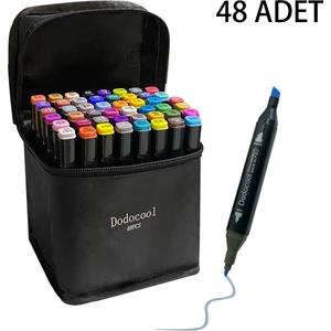 48’li Çift Uçlu Touch Marker Art Tasarım Keçeli Kalem Seti Çantalı Taşınabilir Ithal Ürün