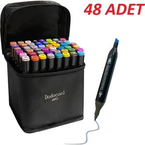 Touch Marker Art Çift Uçlu 48 Adet Kalem Seti Çantalı Premium Keçeli Boyama Kalemi