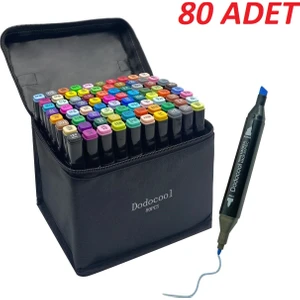 Touch Marker Art Çift Uçlu 80 Adet Kalem Seti Çantalı Premium Keçeli Boyama Kalemi