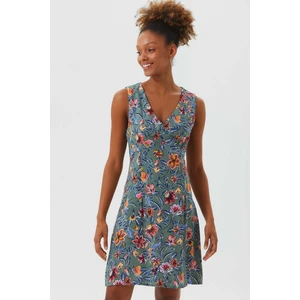 Kolsuz Desenli Mini Elbise