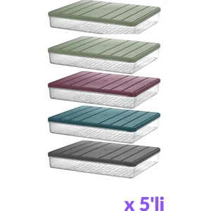 Nora Slim Saklama Kabı 2,5lt 5adet