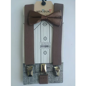 Meriç Bebe Ayarlanabilir 1-9 Yaş Çocuk Pantolon Askısı ve Papyon Takımı