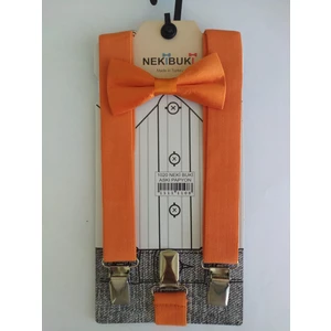 Meriç Bebe Ayarlanabilir 1-9 Yaş Çocuk Pantolon Askısı ve Papyon Takımı