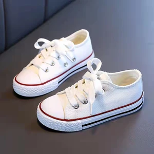 Unisex Günlük Keten Rahat Beyaz Bebek&çocuk Sneaker Bağcıklı Kısa Convers Modeli Spor Ayakkabı