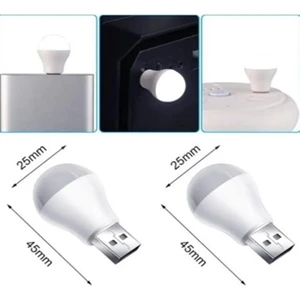 Mini USB LED Ampul Beyaz Renk Powerbank LED Ampulü 200 Lümen Süper Parlak LED Işık