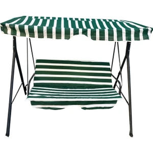 Süngersiz Salıncak Minder Seti Tenteli Kumaş Seti 2 Kişilik Süngersiz Yeşil Beyaz