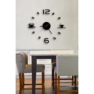 Ensa Design Fincanlı Dekoratif Ahşap Duvar Saati  50 x 50CM