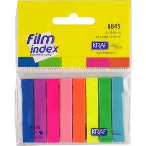 Kraf Index Film (Pp) 8 Renk 25SF Kitap Ayıracı