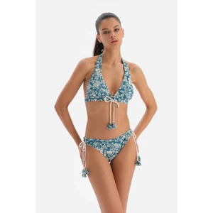 Yeşil - Ekru 6 cm Bikini Alt