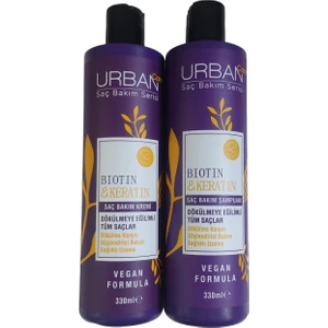 Urban Saç Bakım Serisi Set Biotin & Keratin Şampuan 330 ml + Saç Kremi 300 ml