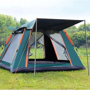 4 Kişilik Tam Otamatik Tenteli Kamp Çadırı Portatif Anti-Uv Su Geçirmez Outdoor Plaj Piknik Çadır