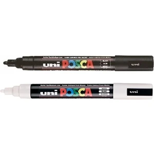 Posca Pc-5m Boyama Markörü Seti 1.8-2.5 Mm. Siyah Beyaz