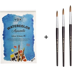 145 Midilli Kılı Suluboya Fırça Seti ve Vox Defter A5 315GR