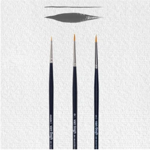 Van Gogh 295 Serisi Sentetik Yuvarlak Uç Yağlı/akrilik Boya Fırça Seti No: 00-0-2