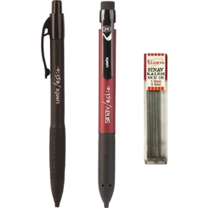 Versatil Kalem Sınav/eskiz Yassı Bordo + Siyah 1.8 mm + Ticom Kalem Ucu 2b 1.8 mm