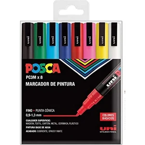Posca Marker Kalem Pc-3m (0.9-1.3mm) 8'li Basic Set