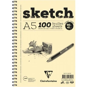 Esquisse Ivory Sketch 90GR Spiralli Çizim Blok 100 Sayfa A5 (14.8X21CM) (Uzun Kenar Spiral)
